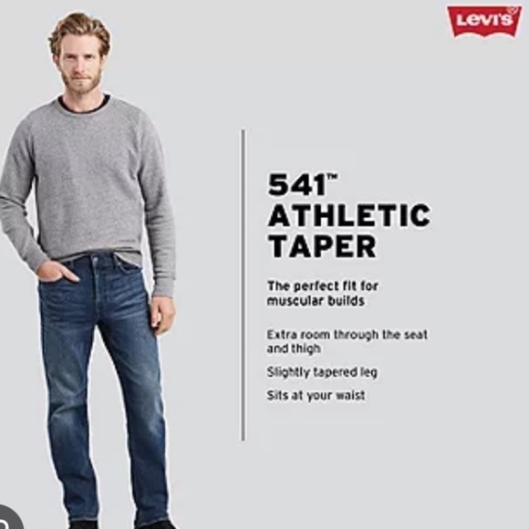 Levi’s 541 Athletic Tapered Leg Medium Wash Busted Knee Jeans size 38x30 - Picture 1 of 11